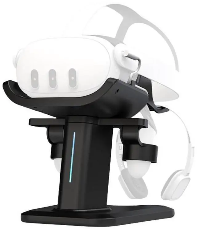 Main image of SOVAWIN Compatible with Meta Quest 3S/3/2 Charging Stand Vision Pro Storage Stand RGB Light Controller VR Accessories