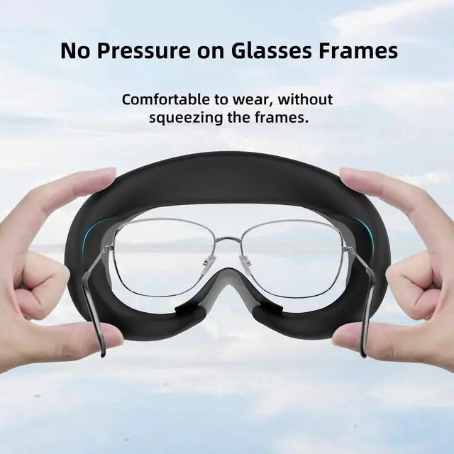 Alt view image 4 of 7 - For Silicone Face Cover VR Accessories - Compatible with PICO 4 and PICO 4 Ultra, Protective Face Cover Fits Comfortably, Waterproof- Black & Gray 2 in 1 set