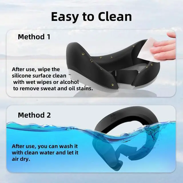 Alt view image 3 of 7 - For Silicone Face Cover VR Accessories - Compatible with PICO 4 and PICO 4 Ultra, Protective Face Cover Fits Comfortably, Waterproof- Black & Gray 2 in 1 set