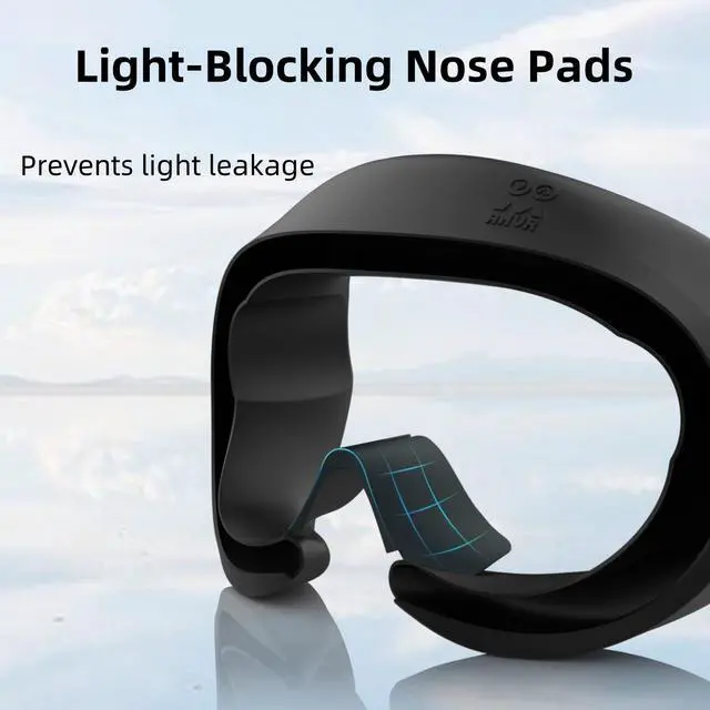 Alt view image 5 of 7 - For Silicone Face Cover VR Accessories - Compatible with PICO 4 and PICO 4 Ultra, Protective Face Cover Fits Comfortably, Waterproof- Black & Gray 2 in 1 set
