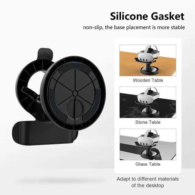 Alt view image 2 of 7 - For VR Stand Headset Display and Controller Holder Mount Station For Meta Quest 3 / Quest 3S / PICO 4 / PICO 4 Ultra Stand