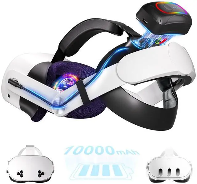 Main image of SOVAWIN With 10000mAh Battery Comfort Head Strap for Meta Quest 3/Quest 3S Replacement of Elite Strap Enhanced Playtime and Support - VR Accessores