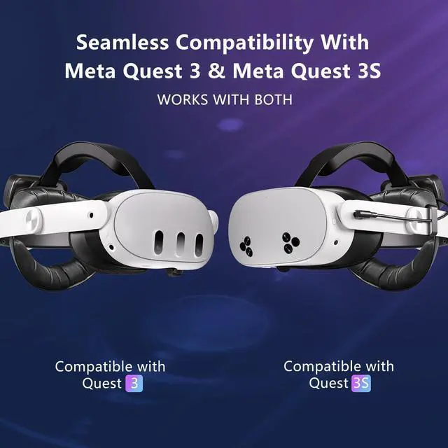 Alt view image 6 of 7 - SOVAWIN With 10000mAh Battery Comfort Head Strap for Meta Quest 3/Quest 3S Replacement of Elite Strap Enhanced Playtime and Support - VR Accessores