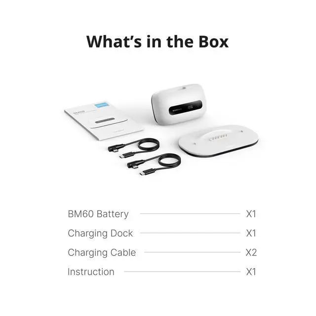 Alt view image 7 of 7 - BOBOVR BM60-1 - VR ONE Battery and Charging Dock Kit BOBOVR, 6500mAh, Magnetic Hot-Swap, for M3/M3 Pro+ BOBOVR Head Strap BM60-1