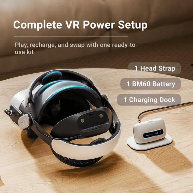 Alt view image 2 of 7 - BOBOVR M3PRO+ - VR Battery Head Strap for Meta Quest 3/3S, Dual-Mode, 6500mAh Hot-Swappable Battery