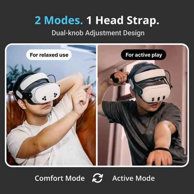 Alt view image 2 of 7 - BOBOVR M3 - VR Head Strap BOBOVR, for Meta Quest 3/3S, Dual-Mode Adjustable Fit, BM60 Battery Compatible
