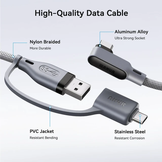 Alt view image 5 of 7 - AMVR 16FT VR Link Cable,5m USB 3.0 Braided Data Cable with USB-A to C Adapter, Compatible with Meta Quest/Pico 4 Accessories + PC/SteamVR