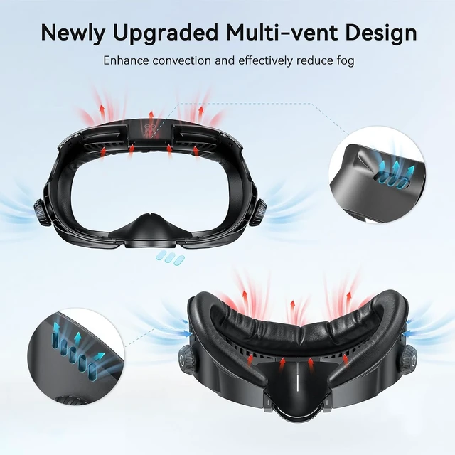 Alt view image 4 of 7 - AMVR FC4M Facial Interface with 2 Magnetic Replacement Cushions for Meta Quest 3, VR Accessories
