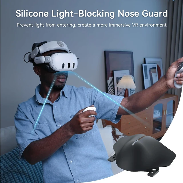 Alt view image 7 of 7 - AMVR FC4M Facial Interface with 2 Magnetic Replacement Cushions for Meta Quest 3, VR Accessories
