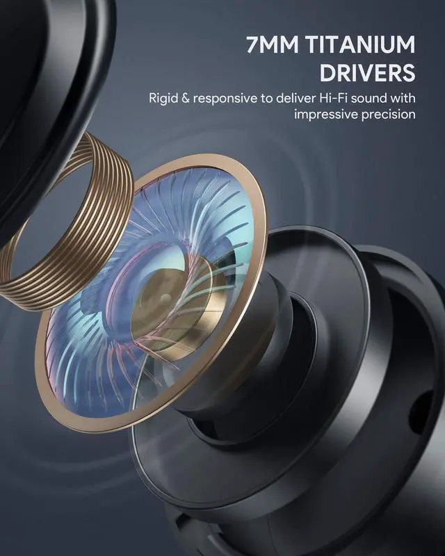 Alt view image 8 of 7 - AUKEY True Wireless Stereo Earbuds Bluetooth 5.0 Earphones with Wireless and USB C Charging Case In-Ear 30H Playtime IPX5 Water Resistance Low Latency Earphones for iPhone Android Black EP-T31