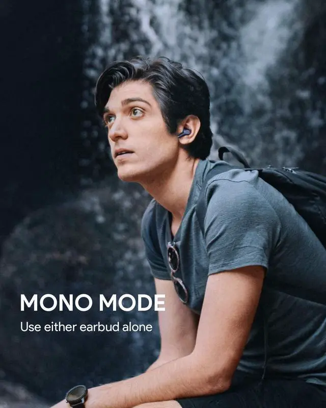 Alt view image 8 of 8 - AUKEY True Wireless Earbuds Hi-Fi Stereo Bluetooth 5.0 Headphones 25-Hour Playtime IPX5 Waterproof Earphones with USB-C Quick Charging Case for iPhone and Android Black EP-T25