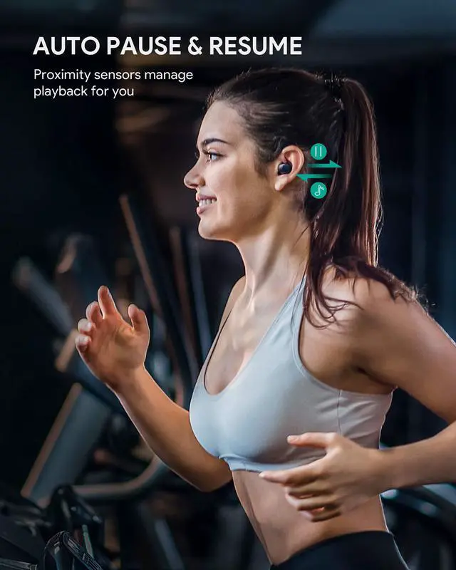 Alt view image 6 of 7 - AUKEY True Wireless Stereo Earbuds Bluetooth 5.0 Earphones with Wireless and USB C Charging Case In-Ear 30H Playtime IPX5 Water Resistance Low Latency Earphones for iPhone Android Black EP-T31
