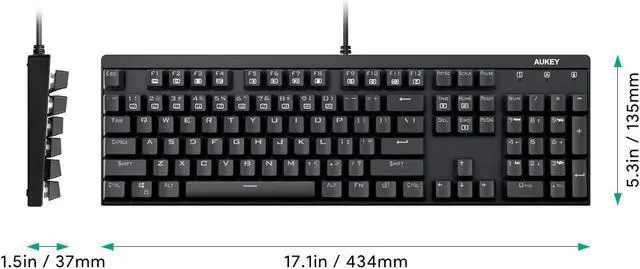 Alt view image 6 of 7 - AUKEY Mechanical Keyboard 6 Color LED Backlit Gaming Keyboard Blue Switch Full N-Key Rollover Durable & Water-Resistant KM-G6