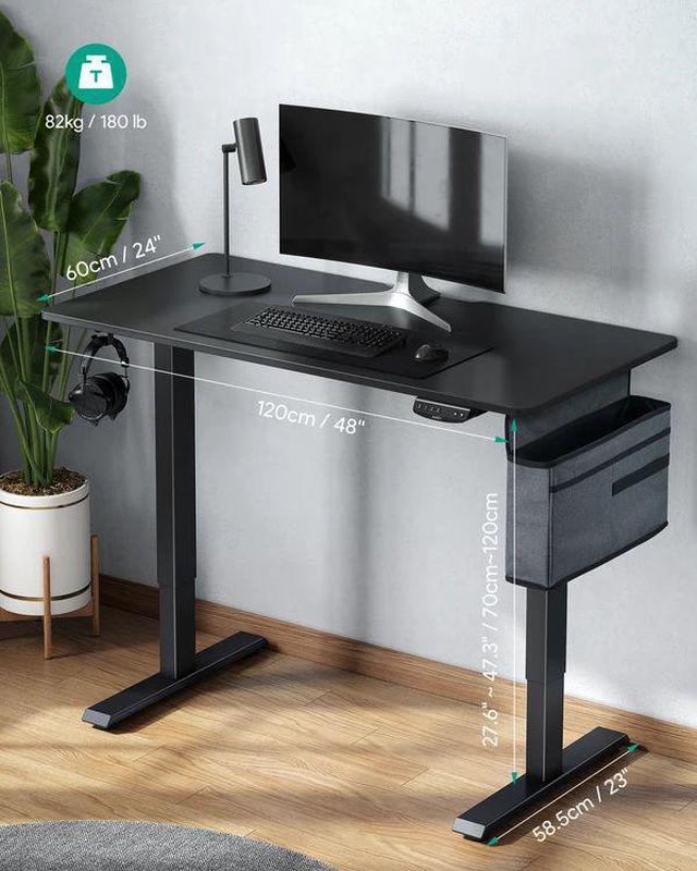 Alt view image 7 of 7 - AUKEY Dual Motors Height-Adjustable Electric Standing Desk 48" x 24'', Black S-D01