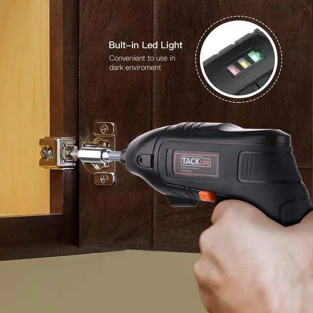 Alt view image 6 of 7 - TACKLIFE SDP60DC - 4V Max Cordless Screwdriver Rechargeable Black and Orange