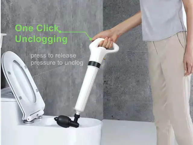 Alt view image 2 of 7 - KOOYORK Toilet Plunger for Bathroom, Drain Clog Remover, Heavy Duty Air Drain Snake, High Pressure Toilet Auger for Shower, Sink, Bathtub, Clogged Pipe