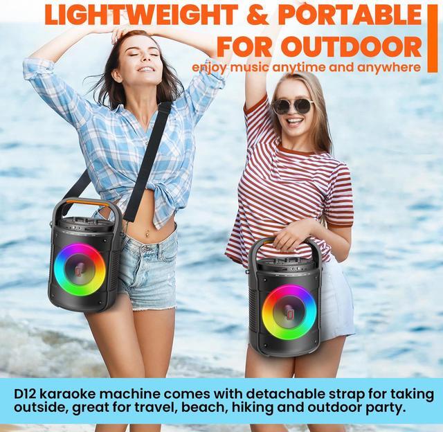 Alt view image 2 of 7 - JYX Karaoke Machine with 2 Microphones, Singing Machine Home Karaoke System, Bluetooth Speaker with RGB Light for Birthday Christmas Gift