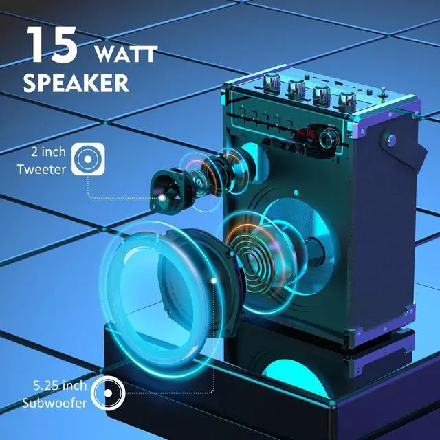 Alt view image 5 of 7 - JYX Bluetooth Karaoke Machine for Adult, Singing Machine Karaoke System with 2 Karaoke Microphones, FM Radio, Aux, Rec