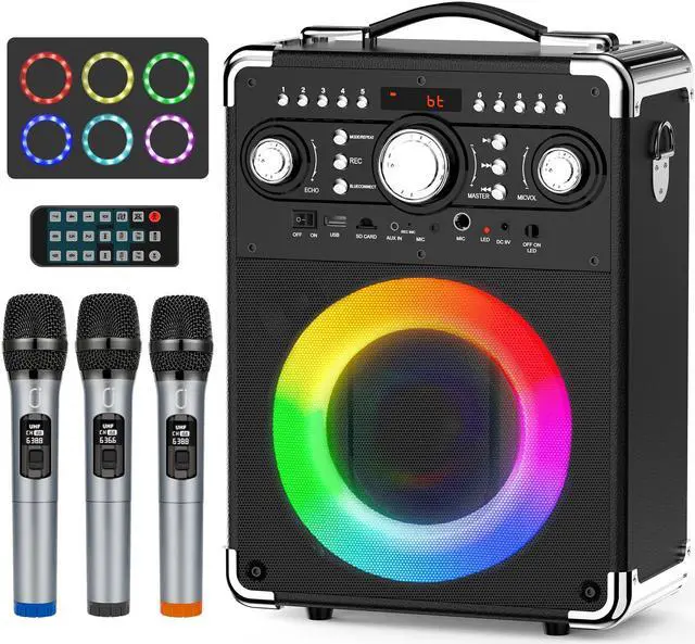 Main image of JYX Karaoke Machine Set, 3 Wireless Karaoke Microphones Bluetooth Karaoke Home Speaker System