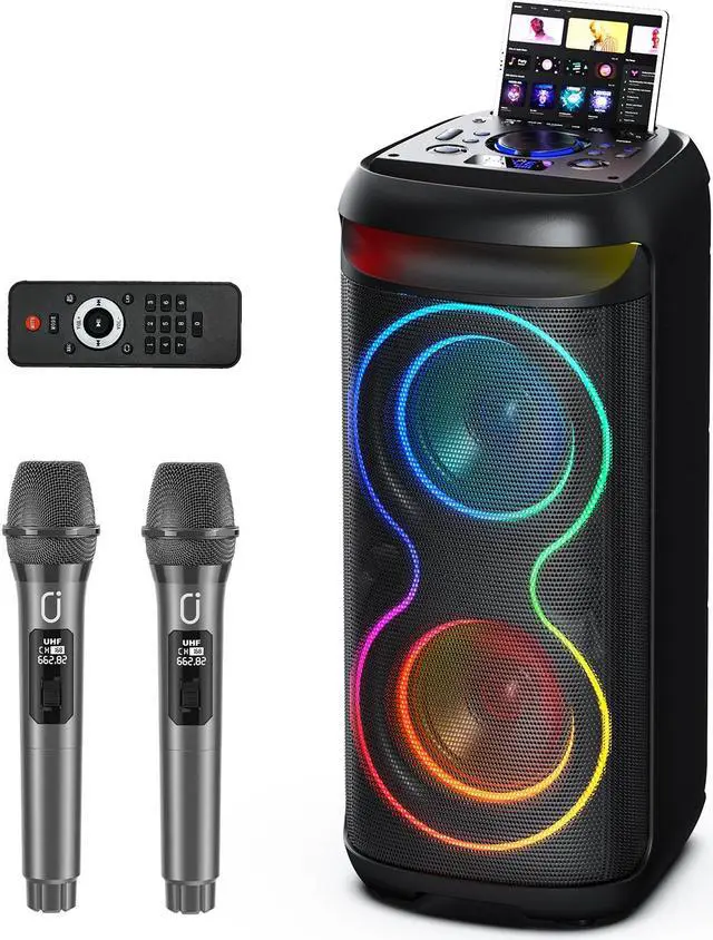 Main image of JYX Karaoke Machine for Adult, Bluetooth Speaker with Microphone, Portable Home Singing Karaoke Speaker System with Dynamic Colorful LED Lights, TWS Support