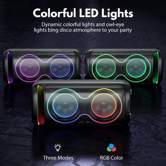 Alt view image 6 of 7 - JYX Karaoke Machine for Adult, Bluetooth Speaker with Microphone, Portable Home Singing Karaoke Speaker System with Dynamic Colorful LED Lights, TWS Support