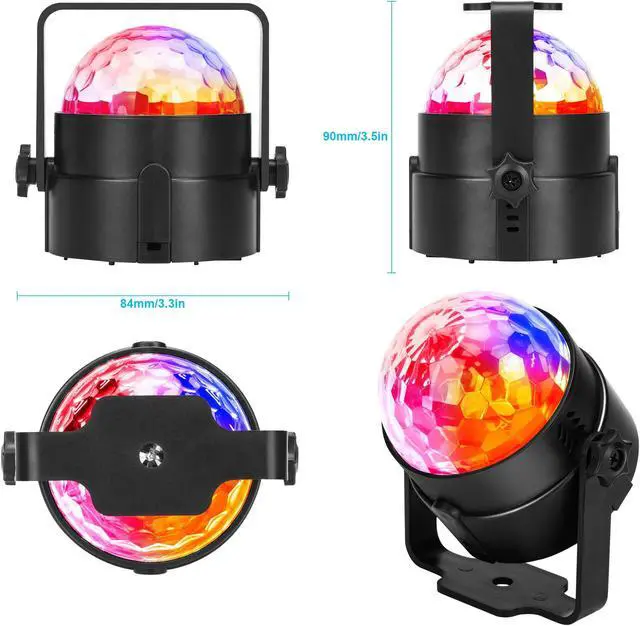 Alt view image 6 of 7 - JYX Disco Ball Party Strobe RGB Lights Sound Activated Karaoke Disco Lights with Remote Control for Party Club Bar Karaoke Holiday Dance Christmas Birthday Home Decoration