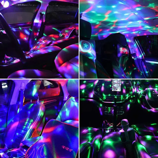 Alt view image 4 of 7 - JYX Disco Ball Party Strobe RGB Lights Sound Activated Karaoke Disco Lights with Remote Control for Party Club Bar Karaoke Holiday Dance Christmas Birthday Home Decoration