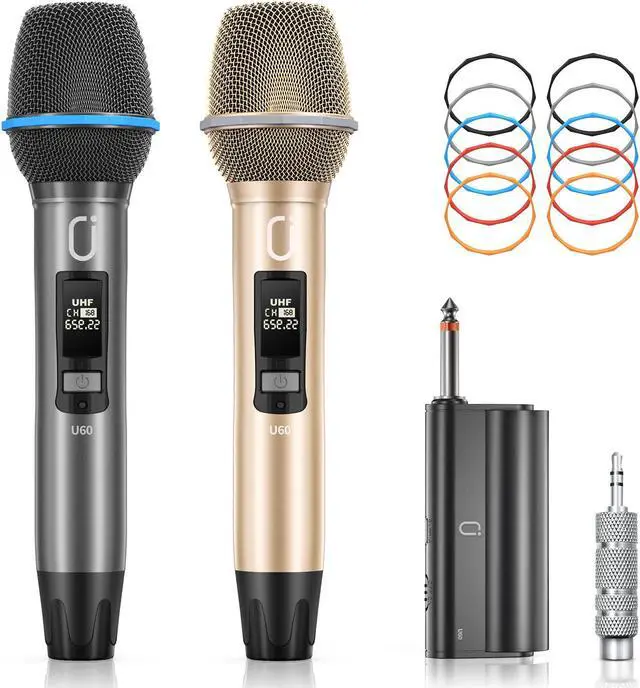 Main image of JYX Dual Wireless Microphones, Handheld Microphones with Rechargeable Receiver and 3 Charging Cable, Professional Dynamic Microphone for Singing, Wedding, Speech