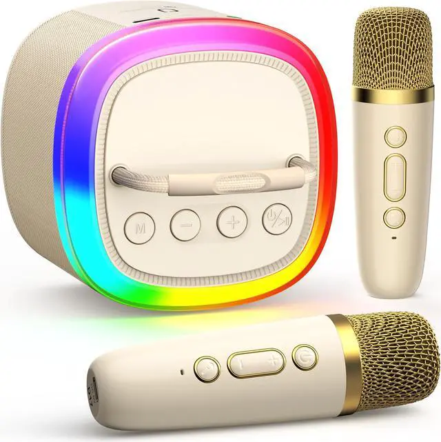 Main image of JYX Mini Karaoke Machine Set, Portbale Bluetooth Speaker with 2 Wireless Karaoke Microphones, Singing Machine Karaoke System for Kids Adult