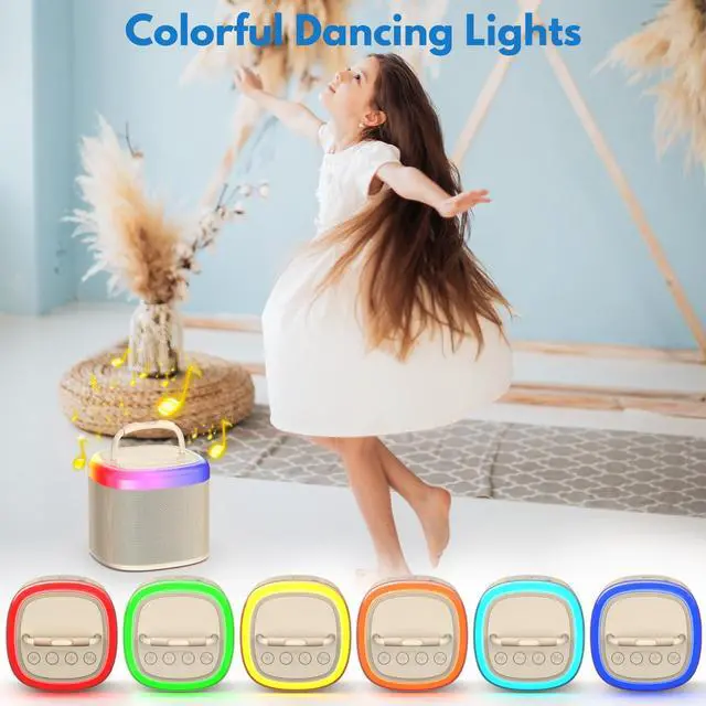 Alt view image 2 of 7 - JYX Mini Karaoke Machine Set, Portbale Bluetooth Speaker with 2 Wireless Karaoke Microphones, Singing Machine Karaoke System for Kids Adult