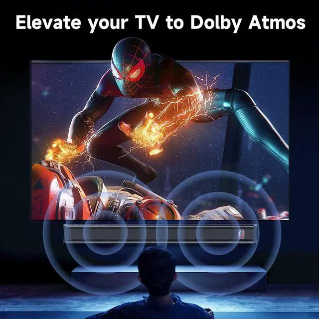 Alt view image 3 of 7 - JYX Soundar for TV, Wired & Wireless Bluetooth Soundbar TV Speakers, 3D Surround Sound System for TV with Subwoofer, Wall Mountable