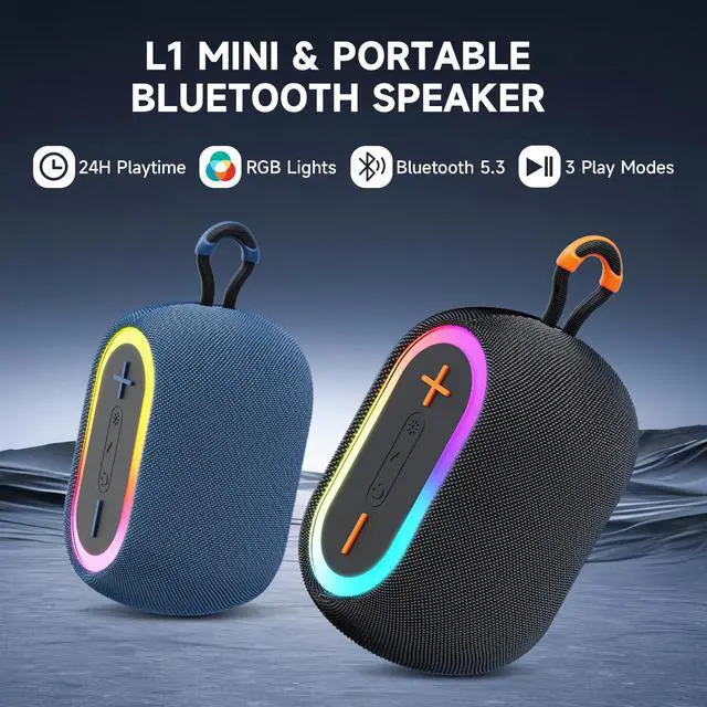 Alt view image 2 of 6 - JYX Portable Speaker, 30W Powerful Stereo Sound Bluetooth Speaker with Light, Waterproof Speaker for Outdoor, Supports TF card, USB, IPX7, L1-Black