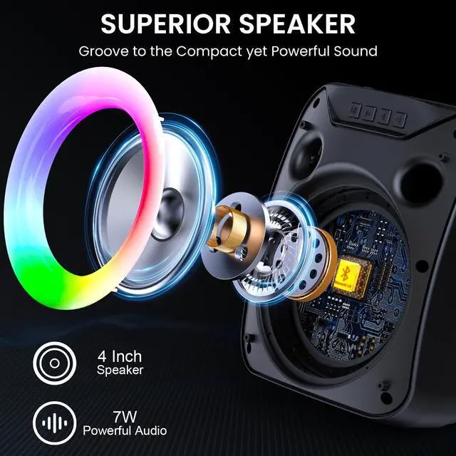 Alt view image 5 of 7 - JYX Wireless Karaoke System with Microphone, Outdoor Speaker, Party Sing Machine with Lights, Portable PA System, D18