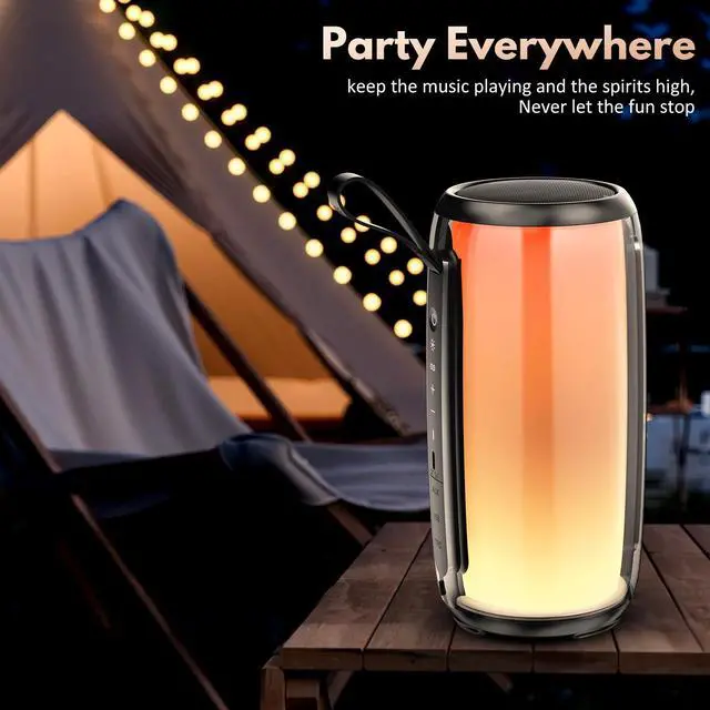Alt view image 5 of 7 - JYX Portable Bluetooth Speaker, Waterproof Speaker with DJ Light, Deep Bass Outdoor PA System for Pool Beach Party, D21