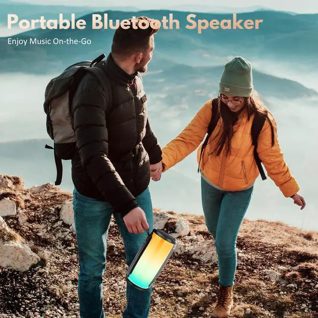 Alt view image 7 of 7 - JYX Portable Bluetooth Speaker, Waterproof Speaker with DJ Light, Deep Bass Outdoor PA System for Pool Beach Party, D21