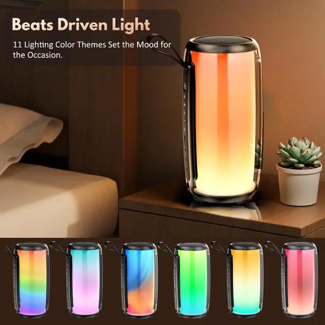 Alt view image 4 of 7 - JYX Portable Bluetooth Speaker, Waterproof Speaker with DJ Light, Deep Bass Outdoor PA System for Pool Beach Party, D21