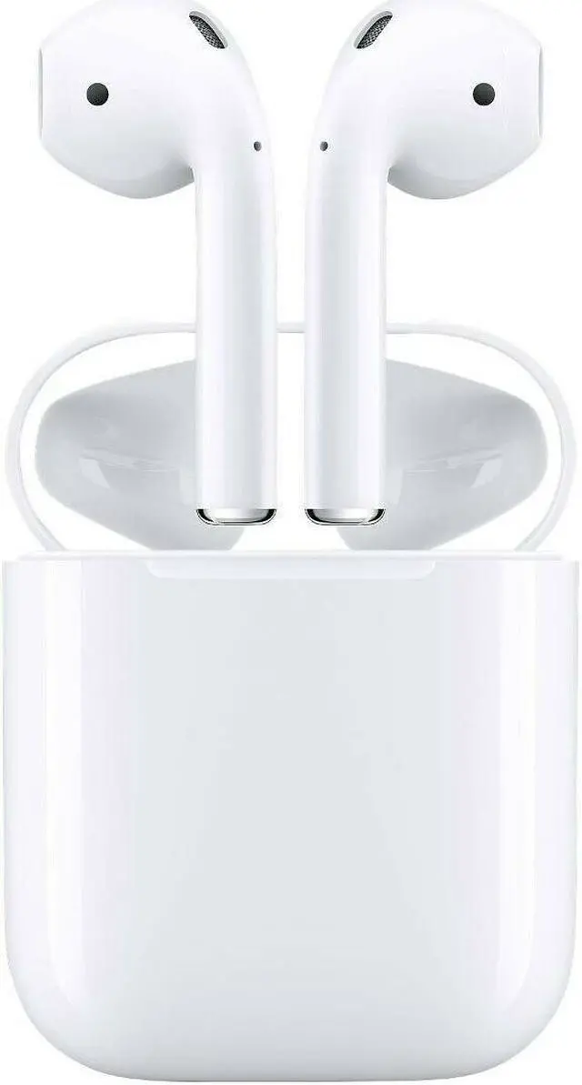 Alt view image 13 of 15 - Apple AirPods 2 White with Wireless Charging Case In Ear Headphones MRXJ2AM/A