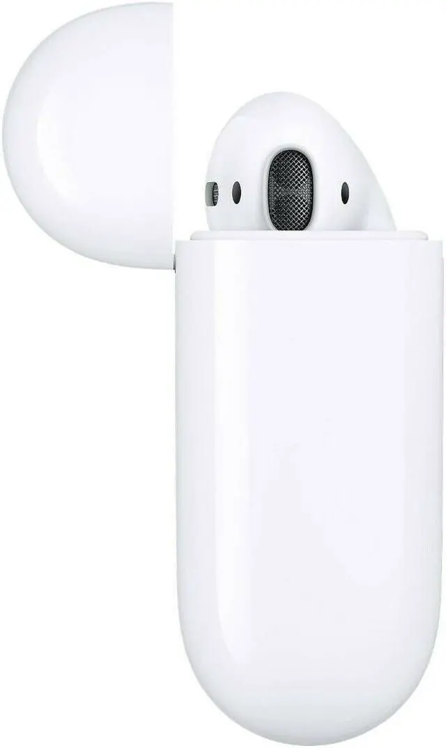 Alt view image 12 of 15 - Apple AirPods 2 White with Wireless Charging Case In Ear Headphones MRXJ2AM/A