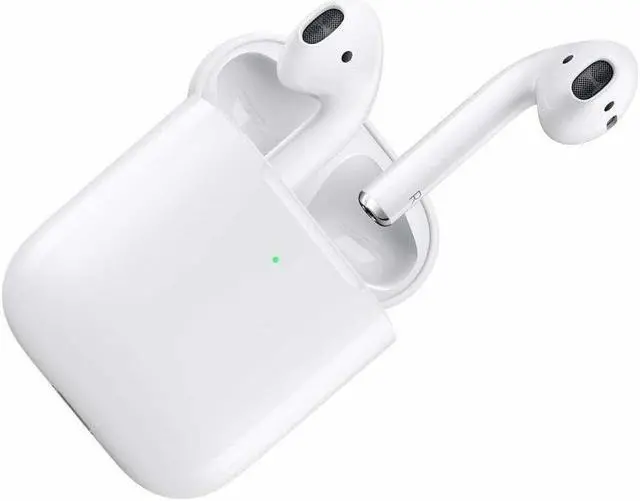 Alt view image 10 of 15 - Apple AirPods 2 White with Wireless Charging Case In Ear Headphones MRXJ2AM/A