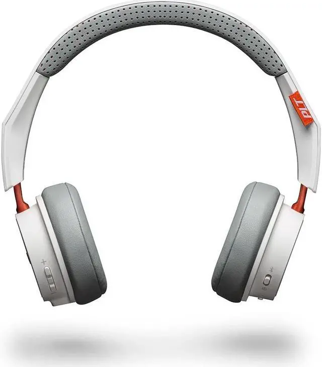 Alt view image 7 of 10 - Plantronics Backbeat 500 Series Bluetooth Wireless Headphones - White/Orange