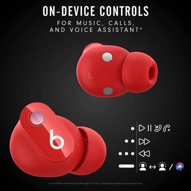 Alt view image 7 of 14 - Beats Studio Buds True Wireless Noise Cancelling Earphones (MJ503LL/A) – Beats Red