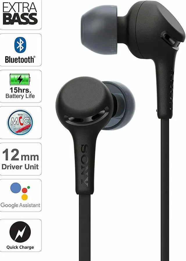 Alt view image 6 of 10 - Sony WI-XB400/B Extra Bass In-Ear Wireless Headphone - Neckband - Dynamic - Neodymium - Stereo - Bluetooth 5.0 - Black