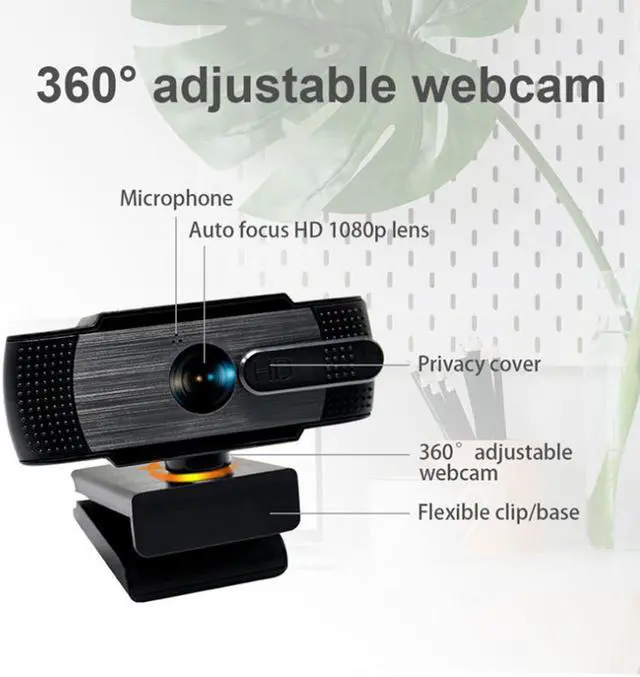 Alt view image 3 of 7 - 2021 AutoFocus 1080p Webcam with Stereo Microphone and Privacy Cover, LAUGFIN FHD USB Web Camera, for Streaming Online Class, Compatible with Zoom/Skype/Facetime/Teams, PC Mac Laptop Desktop