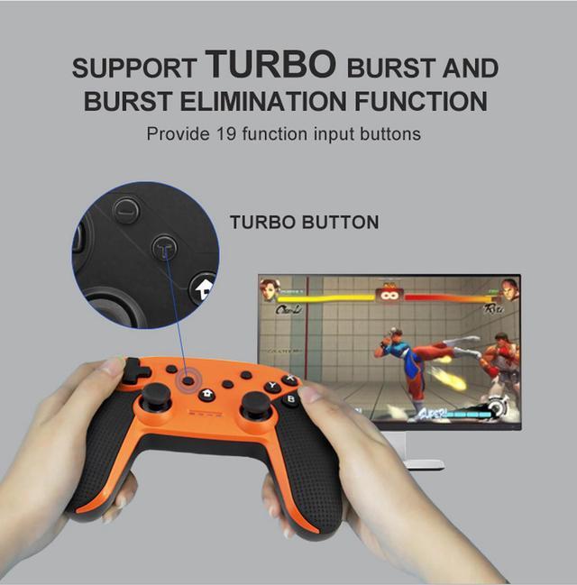 Alt view image 4 of 7 - New Wireless Bluetooth Gamepad, Wireless Controller Remote Joystick for Nintendo Switch Console, PS3, PC, IOS13, Supports Gyroscope axis, Turbo and Dual Vibration(black)