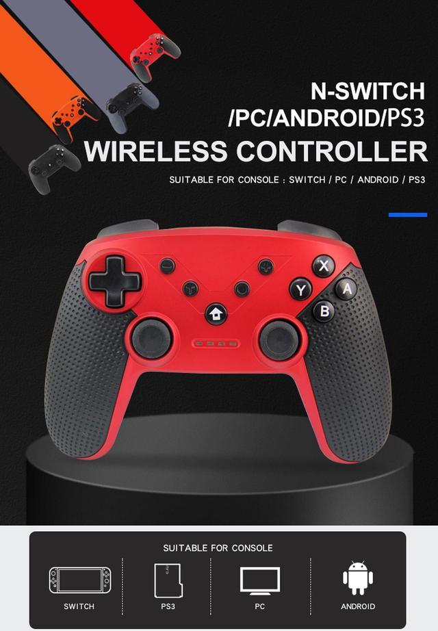 Alt view image 7 of 7 - New Wireless Bluetooth Gamepad, Wireless Controller Remote Joystick for Nintendo Switch Console, PS3, PC, IOS13, Supports Gyroscope axis, Turbo and Dual Vibration(black)