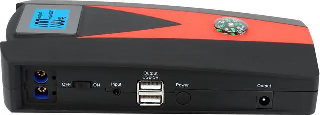 Alt view image 2 of 7 - LAUGFIN K08 800A Peak 12000mAh Car Jump Starter with LCD Display (up to 4.5L Gas, 3.5L Diesel Engine) 12V Auto Battery Booster with Smart Jumper Cable, Quick Charger