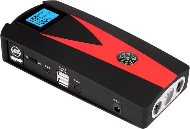 Alt view image 6 of 7 - LAUGFIN K08 800A Peak 12000mAh Car Jump Starter with LCD Display (up to 4.5L Gas, 3.5L Diesel Engine) 12V Auto Battery Booster with Smart Jumper Cable, Quick Charger