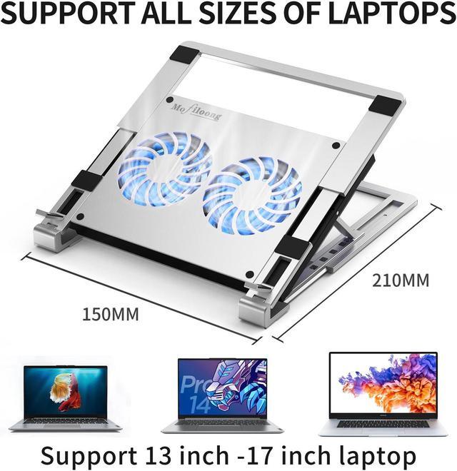 Alt view image 3 of 7 - Laptop Cooling Pad Slim Portable USB Powered (2Fans) Laptop Fan Cooling Pad White Adjustable Cooling pad for Laptop Up to 13-17”