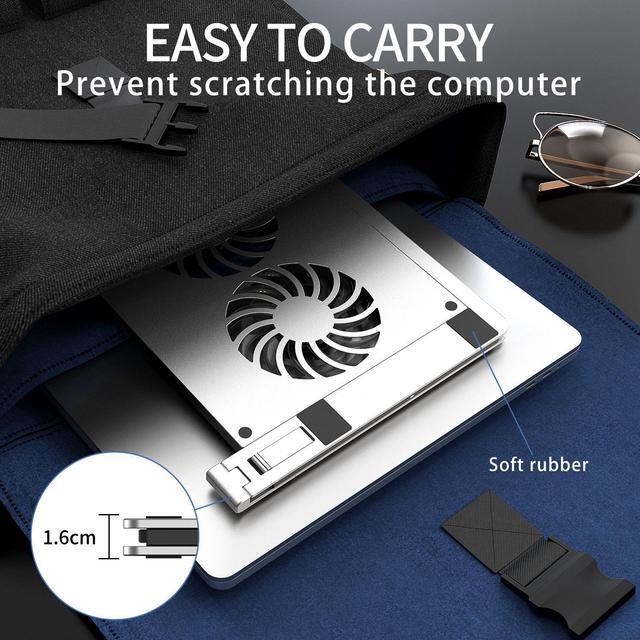Alt view image 6 of 7 - Laptop Cooling Pad Slim Portable USB Powered (2Fans) Laptop Fan Cooling Pad White Adjustable Cooling pad for Laptop Up to 13-17”