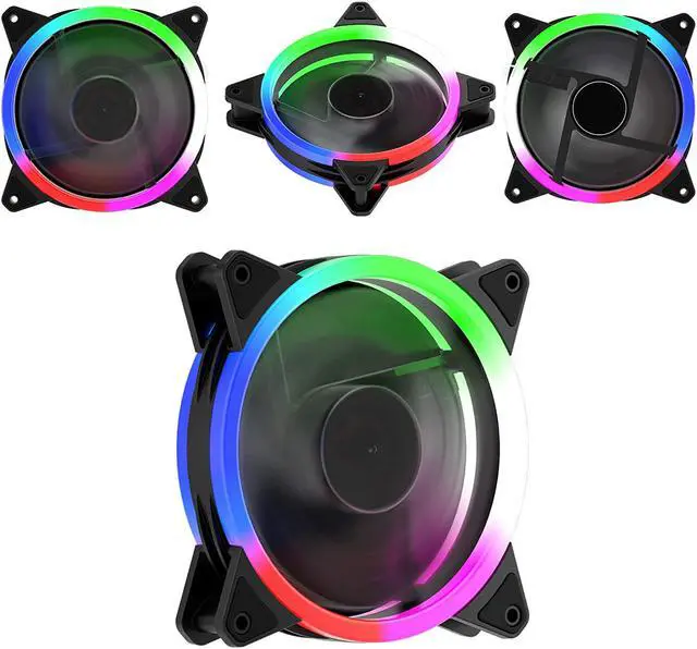 Alt view image 5 of 7 - Computer Case Fan 120mm LED Silent Fan for Computer Cases, CPU Coolers, and Radiators Ultra Quiet,1Pack Colorful Case Fan